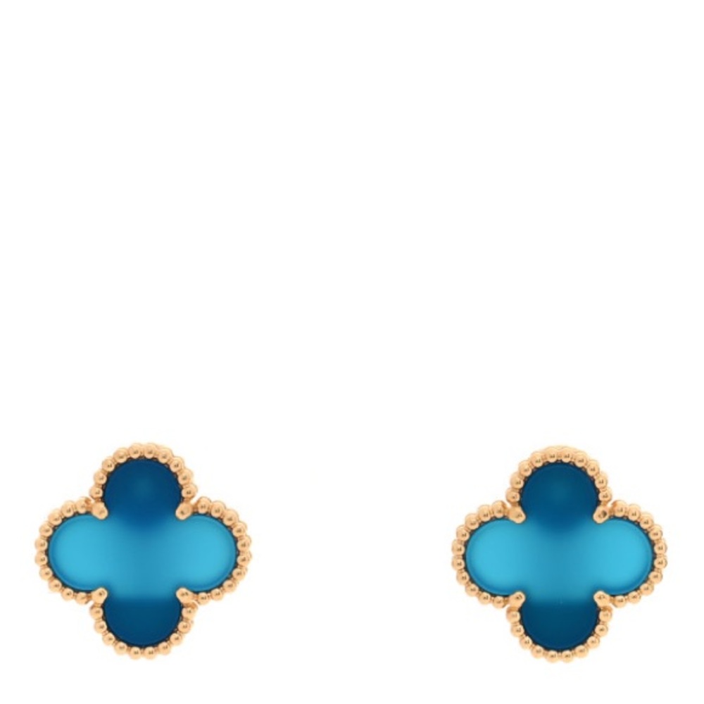 Van Cleef & Arpels Blue Clover Earrings